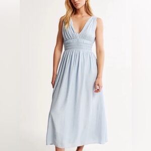 Abercrombie & Fitch smocked waist crinkle texture dress